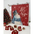 thumbnail image 2 of Let it Shower Curtain, 66" x 72", Snow Christmas Snowman Snowflake Red Waterproof Bathroom Curtain Washable Shower Curtain Set with 12 Hooks, 2 of 6