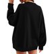 thumbnail image 4 of Sudadera Honeeladyy para mujer, color liso, manga larga, cuello redondo, talla grande, holgada, suave y acogedora, otoño 2024, ropa para el hogar y el tiempo libre (negro, L), 4 of 5