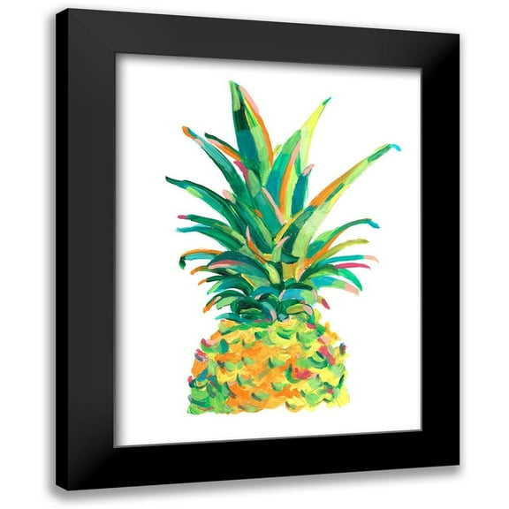 Harper, Ethan 12x14 Black Modern Framed Museum Art Print Titled - Bright Pop Pineapple II