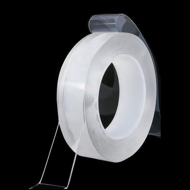5 cintas de montaje de doble cara extragrandes extraíbles de 1,18 pulgadas x 196,8 pulgadas, nano transparente y resistente, tiras multiusos para colgar fotos, cinta adhesiva para carteles y