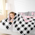 thumbnail image 3 of Manfei Geometric Plaid Monogram Print E Queen Comforter Set,Princess Bowknot Comforter Sets Queen,Pink Reversible,3pcs,1 Comforter and 2 Pillowcases, 3 of 7