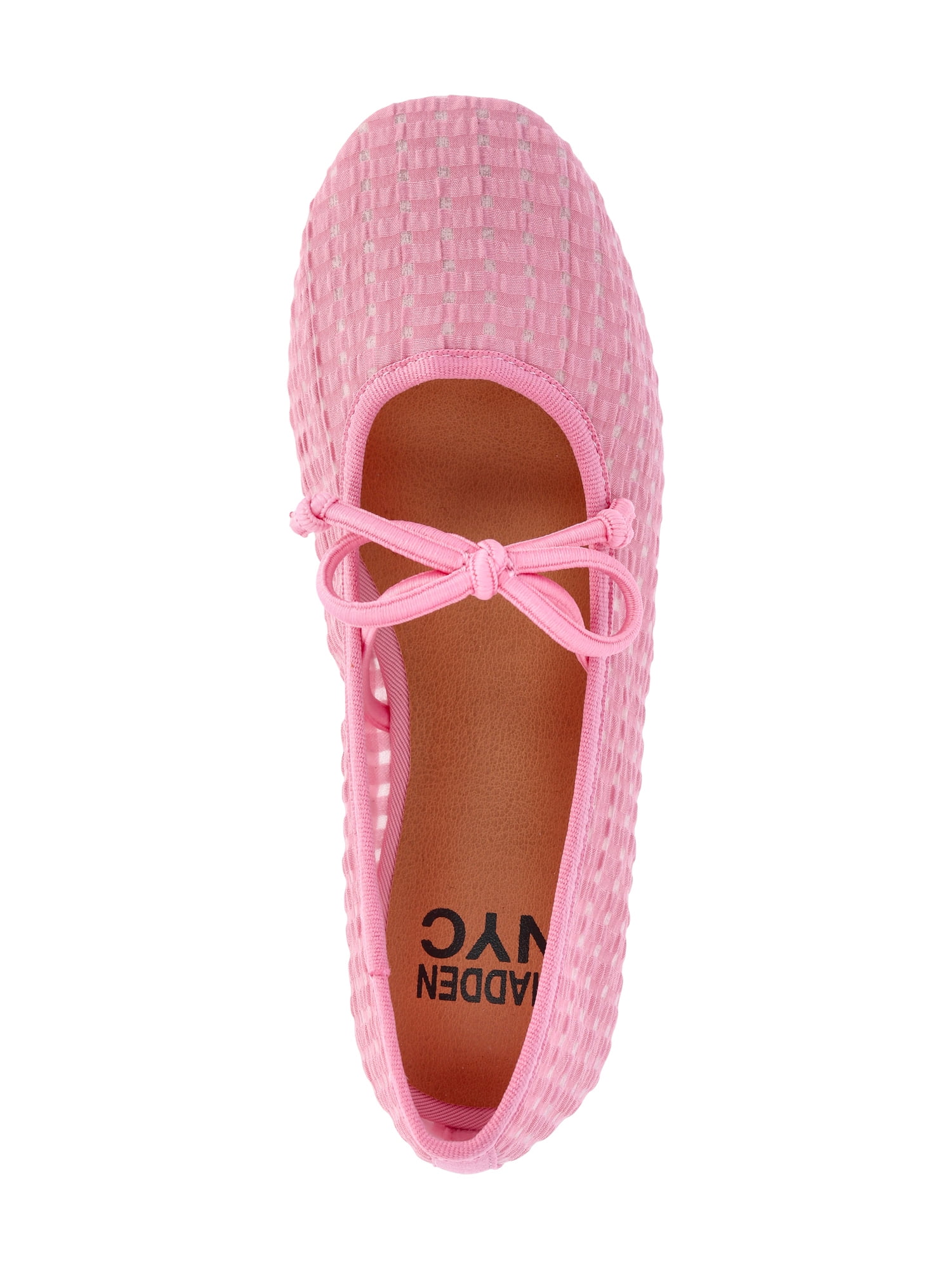 Madden NYC Little and Big Girls' Gingham Mesh Ballet Flats