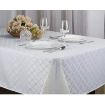 Kashi Home Harriet Jacquard Tablecloth 60"x84" White