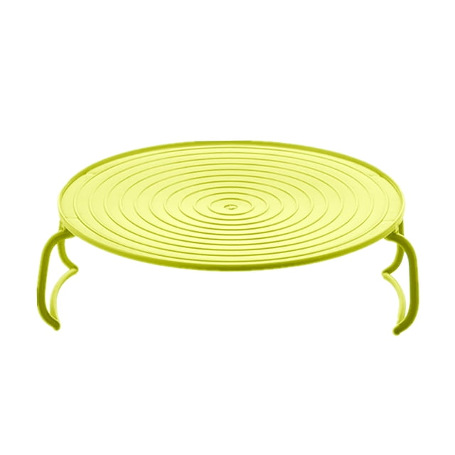 Dvruxg Versatile Microwave Heating Rack Tray, Durable & Efficient, Space-Saving Design, Non-Stick Easy-Clean Surface, Heat Resistant (-20 to 120°C), Green/Blue, 23.5cm Diameter