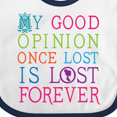 thumbnail image 4 of Inktastic Jane Austen Good Opinion Quote Girls Baby Bib, 4 of 4