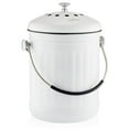 thumbnail image 1 of RED FACTOR Premium Compost Bin for Kitchen Countertop - Stainless Steel Food Waste Bucket with Innovative Dual Filter Technology - Includes Spare Filters (White, 1.3 Gallon), 1 of 15