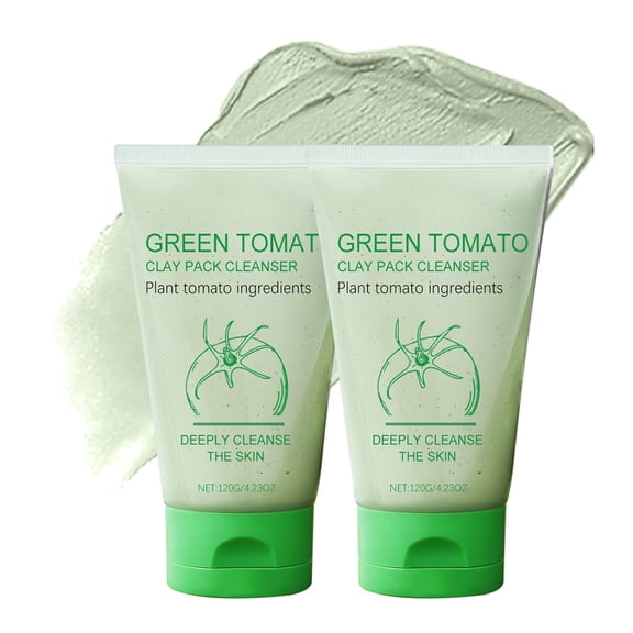 Green Tomato Clay Mask Pore Cleanser - Korean Green Tomato Clay Mask with 49% Green Tomato Extract, Moisturizing, Oil Control for All Skin Types of Men Women