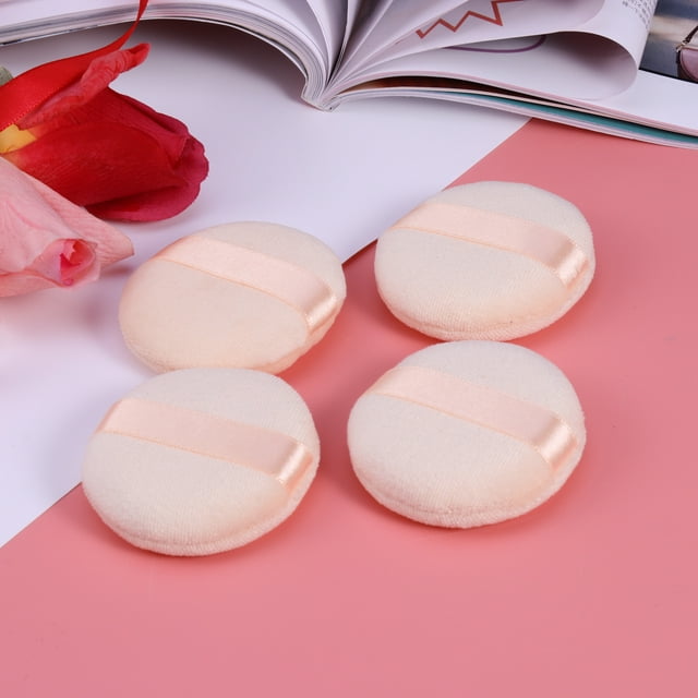 Tineasur 4pcs Makeup Powder Balls Cotton for Salon Use Makeup Application Women