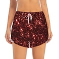 thumbnail image 2 of Susaid Red Glitter Texture Print Women's High Waisted Running Shorts Quick Dry Athletic Gym Track Workout Shorts Zip Pocket-Small, 2 of 7