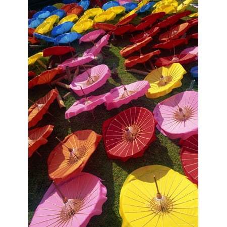 Thailand, Chiang Mai, Borsang Umbrella Village, Umbrellas Print Wall Art By Steve