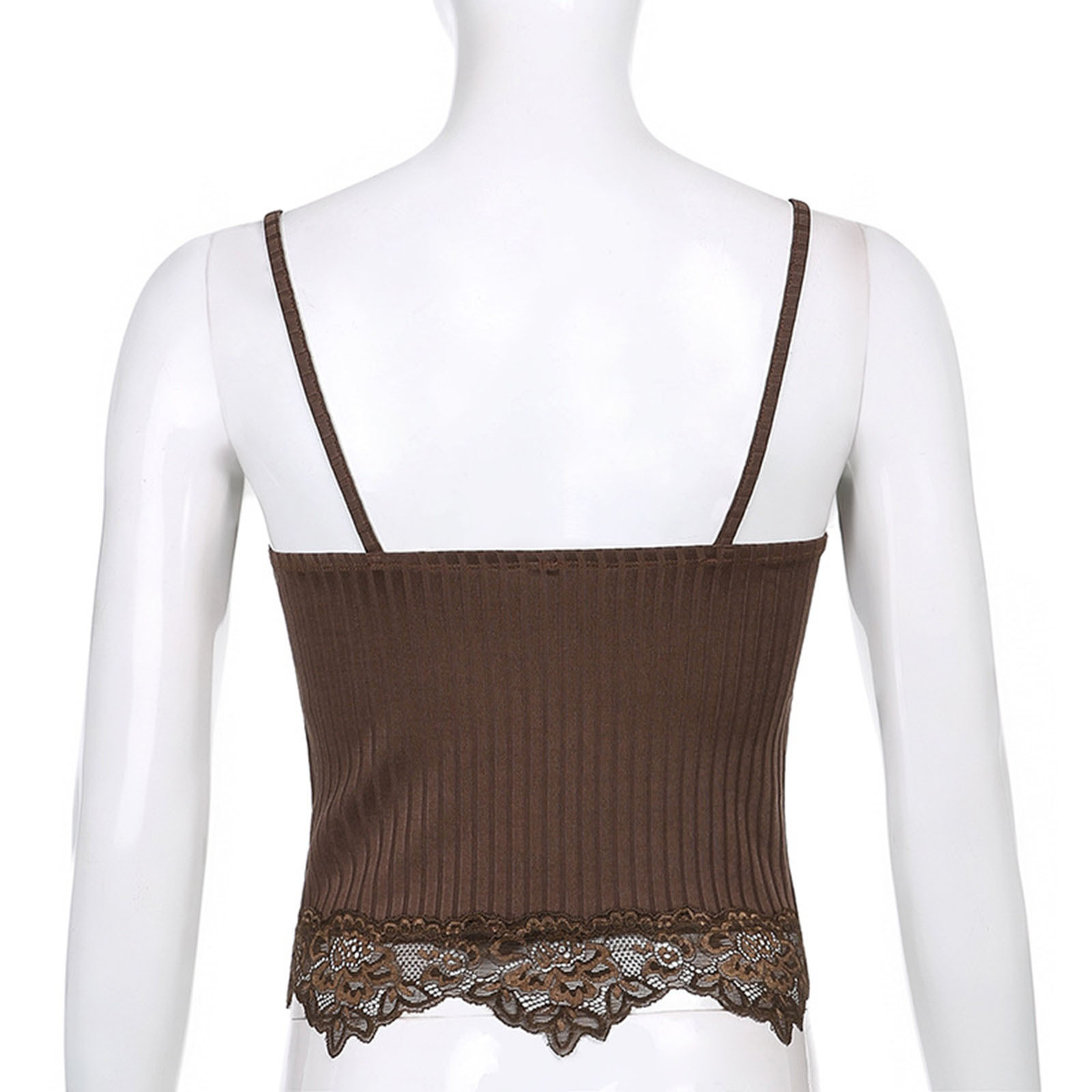 MSemis Women Lace Trim V Neck Y2k Crop Top Fairy Grunge