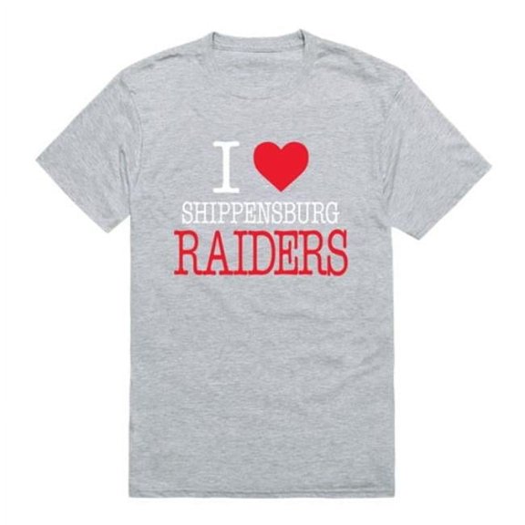 W Republic 551-584-HGY-03 Shippensburg University Raiders I Love T-Shirt, Heather Grey - Large