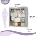 thumbnail image 2 of Homely-Hub Portable Closet Storage Organizer Clothes Wardrobe Dustproof Non-woven Fabric, Silver Gray, 2 of 12