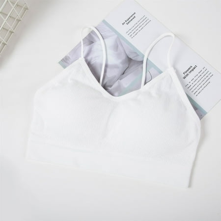 Clearance! Weikingp Bras for Women Women S Large Size Back Thread Wrapped Chest Vest with Slim Shoulder Strap Underwear Plus Size Lingerie Cheeky Underwear for Women White M