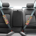 thumbnail image 2 of Chririnla Car Seat Belt Pads Easy to Install Seat Belt Shoulder Pad Polyester Skin-Friendly, Suitable for Vehicle Auto, Floral Skulls with Rainbow, 2 of 8
