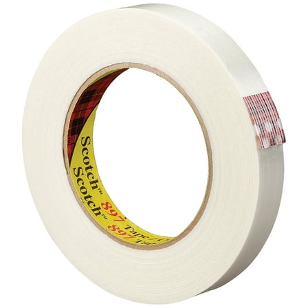 Filament Tape, 897, 0.94 in W, 60 yd L, 5 mil Thick, Clear