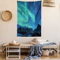 thumbnail image 2 of Norway Tapestry, Gloomy Green and Blue Scene Borealis Atmosphere, Wall Hanging for Bedroom Living Room Dorm Decor, 60W X 80L Inches, Sea Blue Dark Seafoam, by Ambesonne, 2 of 5