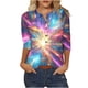 thumbnail image 2 of Tejiojio Womens Summer Crew Neck Casual T Shirt 3/ Length Sleeve Blouses Tops Athletic T-Shirt for Women Graphic S-3XL, 2 of 7