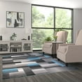 thumbnail image 3 of BizChair Modern Contemporary Area Rug, Blue Grey Black (6 Feet X 9 Feet, Blue), 3 of 6