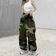 thumbnail image 4 of Sweatpants Women Womens Baggy Cargo Camo Print Pants Streetwear Hop Joggers Sweatpants Drawstring Trousers Athletic Pants for Women XXL Camouflage, 4 of 6