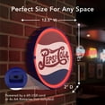 thumbnail image 4 of Licensed Pepsi Cola Bottle Cap LED Neon Rope Sign 12" Round Vintage Light Up Wall Decor Retro Soda Logo for Man Cave Bar Garage Game Room USB Powered Neon Wall Art, 4 of 9