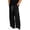 Black, variant on Mens Baggy Cargo Pants Elastic Drawstring Waist Straight Leg Bottoms Workout Zip Pockets Comfort Utility Streetwear Trousers