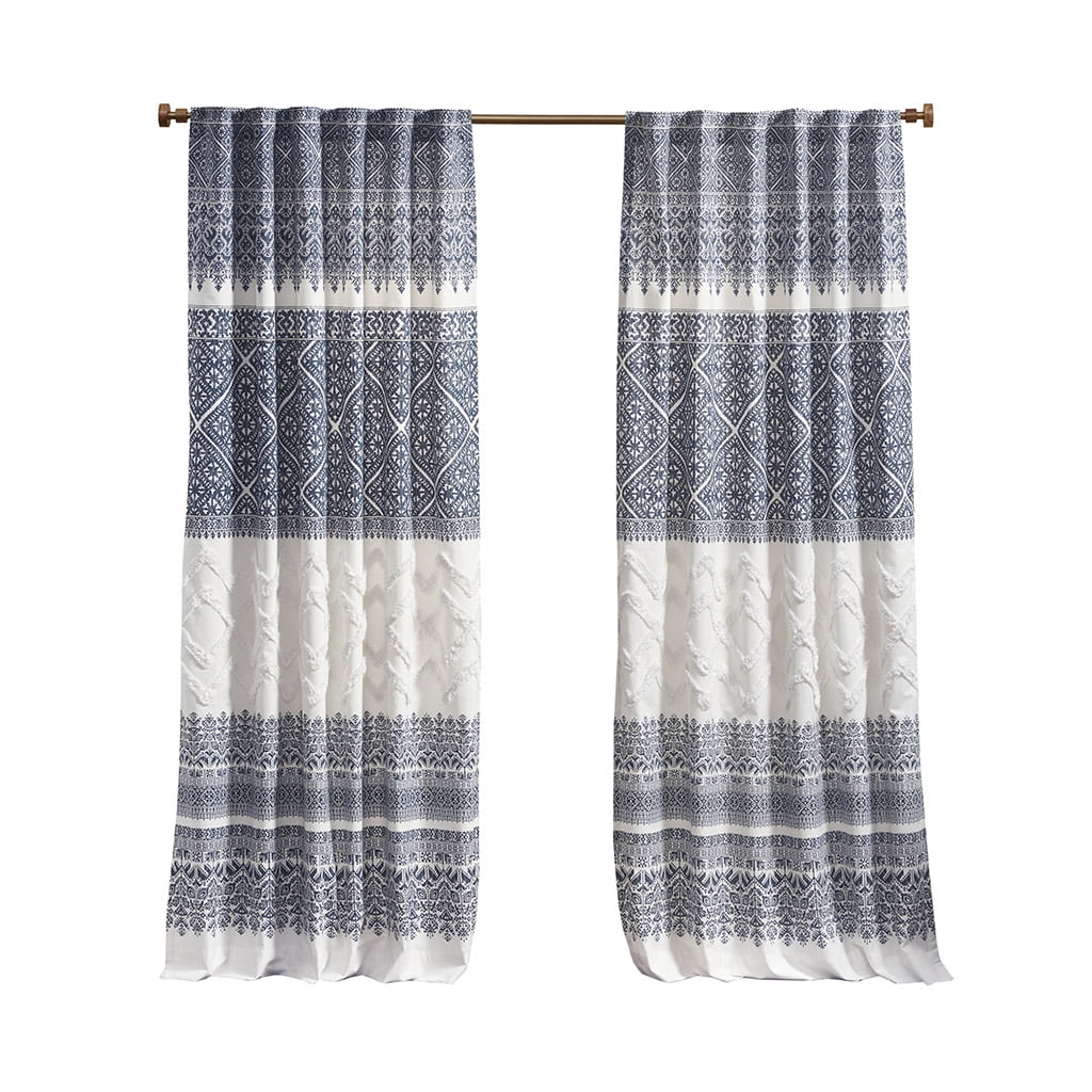 MAYEERTY Cotton Printed Curtain Panel with Chenille detail and Lining(Only 1 Pc Panel)