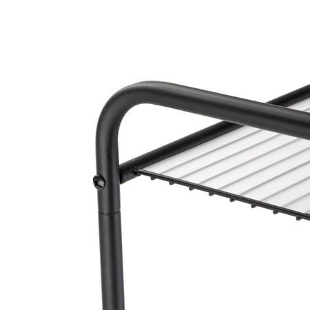 MAINSTAYS OVER-THE-TOILET STEEL STORAGE UNIT WITH 3 SHELVES AND LINERS, MATTE BLACK