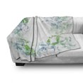 thumbnail image 3 of Mint Soft Flannel Fleece Throw Blanket, Floral Spring Wreath in Watercolor Paintbrush Hazy Effects Image, Cozy Plush for Indoor and Outdoor Use, 50" x 60", Seafoam Violet, by Ambesonne, 3 of 6