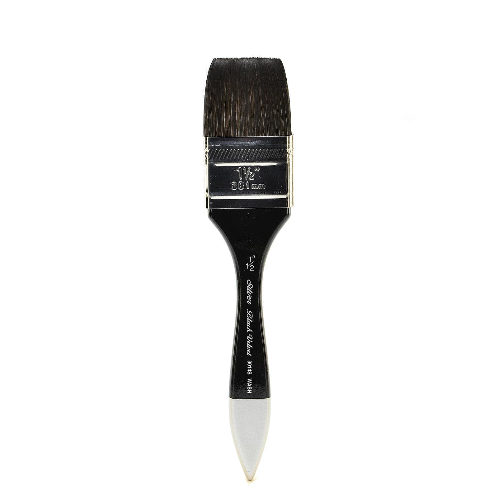 Silver Brush 3008S-012 Black Velvet Short Handle Blend Squirrel and Risslon  Brush, Square Wash, 1/2-Inch