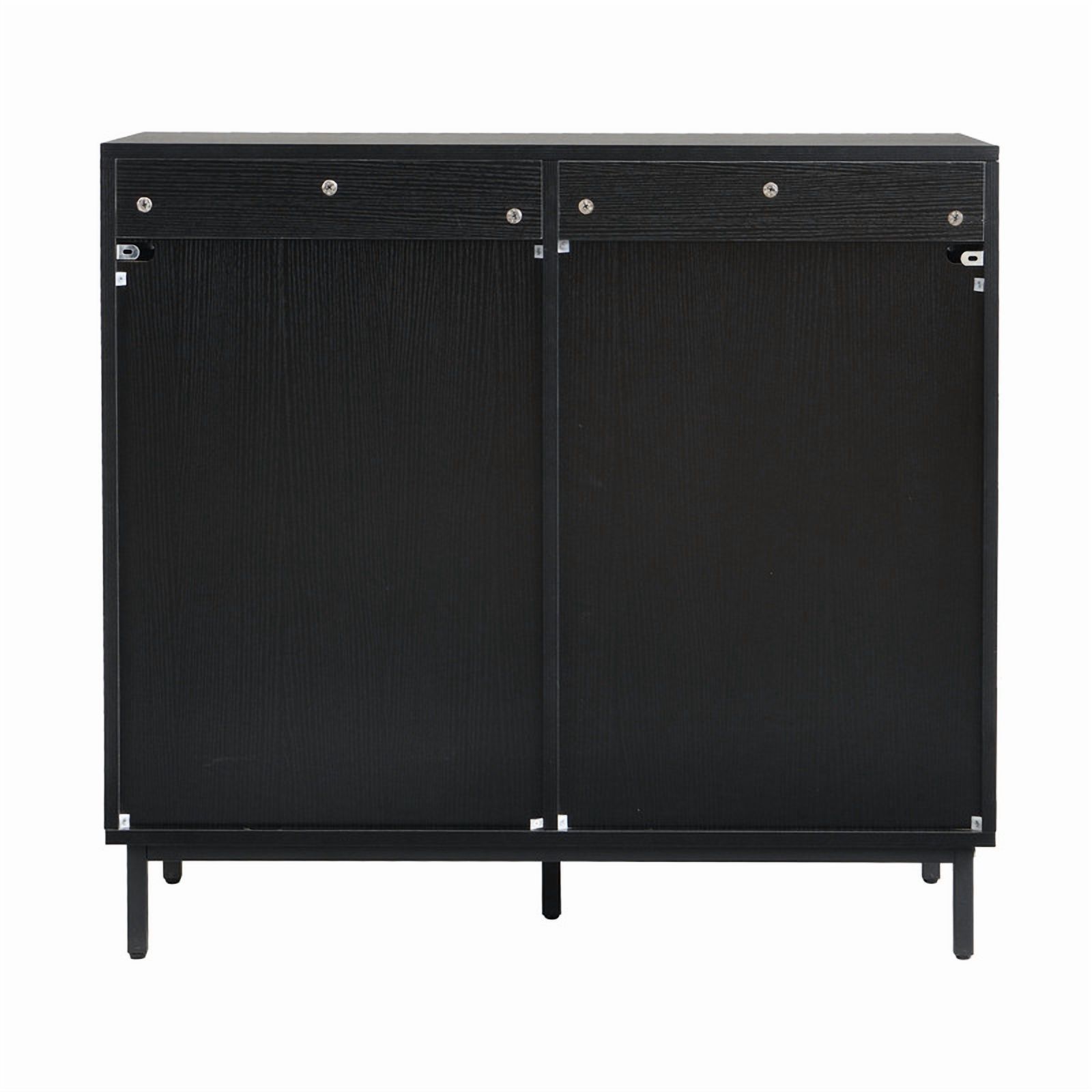 Euroco Sideboard Buffet Cabinet with Storage, Modern Storage Credenza Coffee Bar with 2 Doors for Kitchen Living Room,Entryway,Matt Black