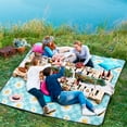 thumbnail image 2 of Extra Large(80 "x 80") Picnic Blanket, 3-Layer Thicking Outdoor Camping Blanket, Machine Washable Beach Blanket, Waterproof and Wear-Resistant, Soft and Comfortable(White Flower), 2 of 6