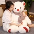 thumbnail image 2 of 1pc/45/60cm Kawaii Oso Polar blanco con la bufanda de peluche de juguetes suave Animal relleno almohada para el amante de los niños regalo de San ValentínGris60cm Fivean unisex, 2 of 2