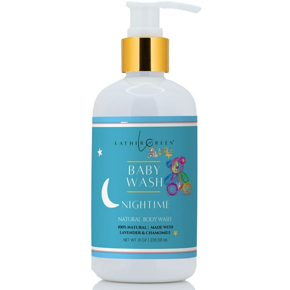 LatherGreen Nighttime Baby Natural Body Wash - Perfect for Bedtime, Gentle for Newborn and Infants