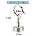 thumbnail image 2 of Gustave 5 Pack Magnetic Hooks Heavy Duty 30.9lbs Strong Neodymium Magnets Hangers Hanging Hooks with Snap for Refrigerator, Grill, Cruise Cabin, Kitchen, Office (20mm/0.79in), 2 of 10
