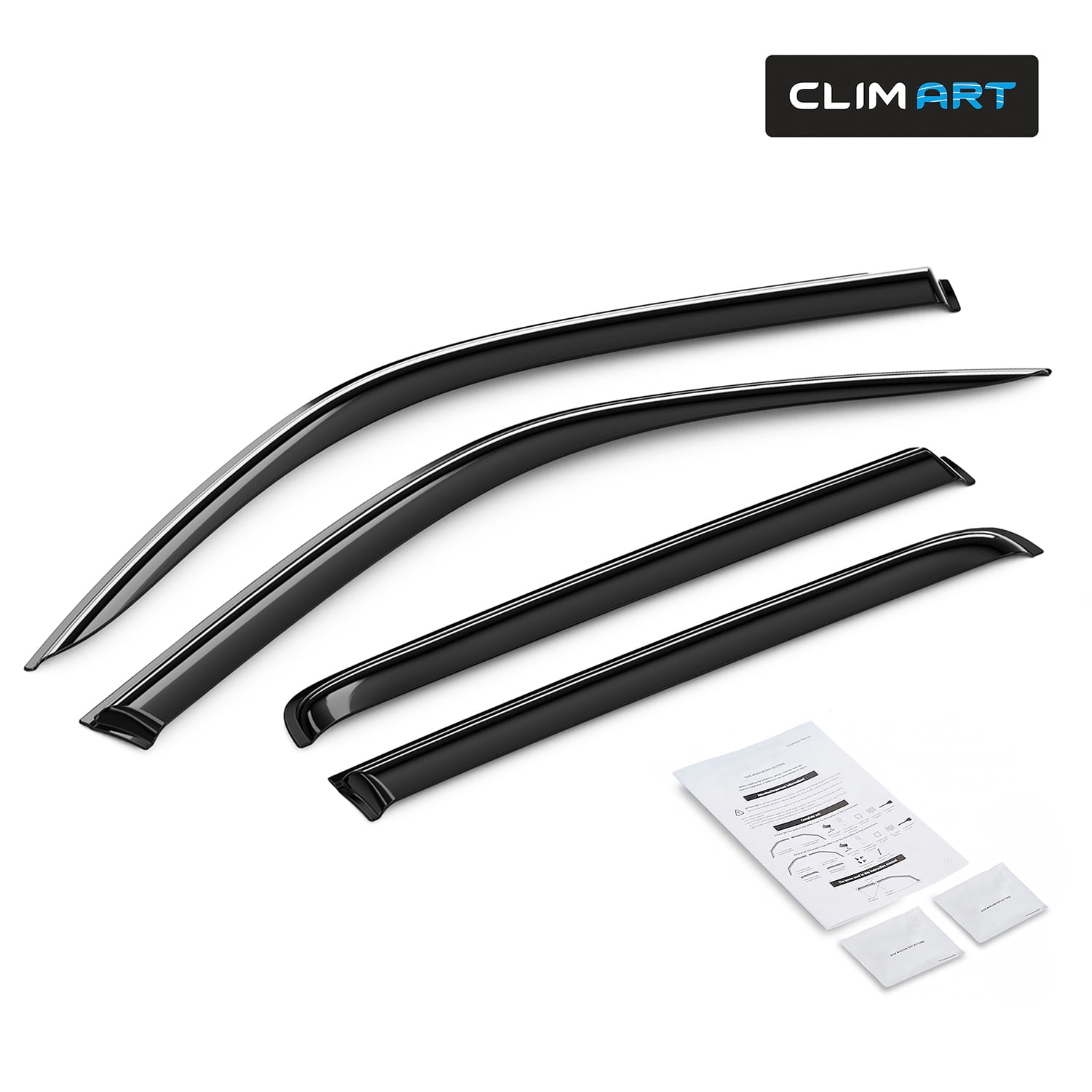 CLIM ART Incredibly Durable Rain Guards for Nissan Frontier 2022-2026 Crew Cab, Original Tape-on Window Deflectors, Vent Deflector, Window Visors, Car Accessories, 4pcs. - 422050