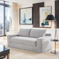 thumbnail image 2 of Loveseat Sofa Bed Boneless Couch, Convertible 2-in-1 Design, Corduroy Fabric - Compact Memory Foam Couch for Small Spaces, Apartments, Home Office & Bedroom （Grey）, 2 of 8