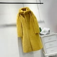 thumbnail image 3 of HTNBO Women's Winter Faux Fur Hooded Coats Warm Fuzzy Button Down Long Sleeve Jackets Fleece Sherpa Overcoat Long Parka, 3 of 3