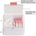 thumbnail image 3 of Caja dispensadora de contenedores de plástico con soporte Qtip para bastoncillos de algodón con 2 ranuras, tapa con bisagras para baño, organizador de almacenamiento para el hogar, 3 of 6