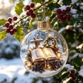 thumbnail image 4 of Glowing Christmas Story Ornament, Light‑Up Mini Holiday Scene, 3.1in Open Bible Cross Hanging Ball, Acrylic Christmas Tree Decoration, Festive Keepsake Ornament for Mantel, Window and Home Decor, 4 of 7