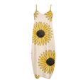 thumbnail image 4 of Lenago Robe Maxi Grande Taille pour Femmes Mode à Bretelles Taille Mi-Haute Col en V Sans Manches à Rayures Imprimé Floral Ajustée Plage Longue Robe Été Robes de Plage en Liquidation, 4 of 5