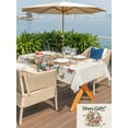 thumbnail image 6 of 60x120 Inch Outdoor Tablecloth with Umbrella Hole Zipper Rectangle Happy Easter Rectangular Tablecloths Outside Waterproof Cute Rabbits Flowers Eggs Butterflies Beige Patio Table Cover for Picnic, 6 of 8