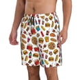 thumbnail image 2 of Cauagu Hot Dog Pizza Print Men's Swim Trunks,Hawaiian Bathing Suit Swimsuits Beach Shorts with Pockets for Men Quick Dry Swimming Board Shorts-XX-Large, 2 of 6