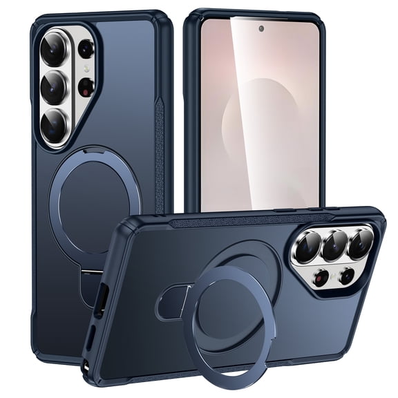 Dteck Magnetic Case for Samsung Galaxy S26 Ultra,Shockproof TPU PC Case Compatible with Mag Safe Ring Holder Kickstand Cover for Galaxy S26 Ultra,Darkblue