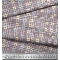 thumbnail image 3 of Soimoi Purple Poly Georgette Fabric Check & Floral Print Fabric by The Yard 42 Inch Wide, 3 of 3
