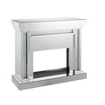 thumbnail image 2 of Wood and Mirror Electric Fireplace with Embedded Faux Crystals, Clear, 2 of 5