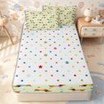 thumbnail image 4 of Erosebridal Pale Lime Sausage Dog Zipper Full Size Comforter Sets with Fitted Sheet and 2 Pillowcases,Rainbow Dot Zipper Bedding Set,Green Ivory,4pcs,Reversible, 4 of 6