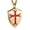 Gold Red, variant on Knights Templar Cross Joshua 1:9 Shield Stainless Steel Pendant Necklace with 22+2 inch Chain