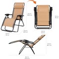 thumbnail image 3 of Chaise Longue de Patio Extérieure Zéro Gravité avec Oreiller Pliable Inclinable et Textilène Chaises Longues Pliantes Réglables pour Extérieur 66cm Noir, 3 of 6