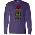 thumbnail image 3 of Inktastic Merry Christmas Elf in Red and Green Plaid Long Sleeve T-Shirt, 3 of 5